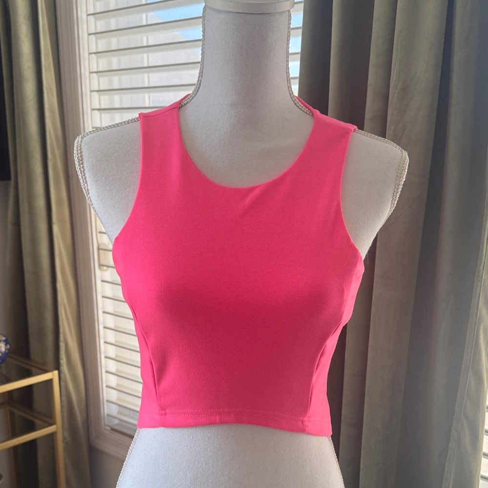 Lucy Paris Pink Sleeveless Crop Top